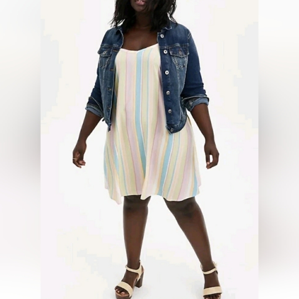 Plus Size 4x New Torrid Striped Trapeze Dress Comfort Beachy